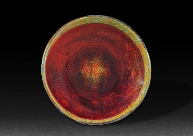Fusing-Glas Schale rot, dichroic