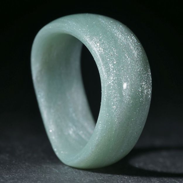 Glasfaserring, handgewickelt (Nicosia grün mit Perlglanzpigment)