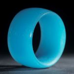 Glasfaserring, handgewickelt, Zirkon-Cölinblau