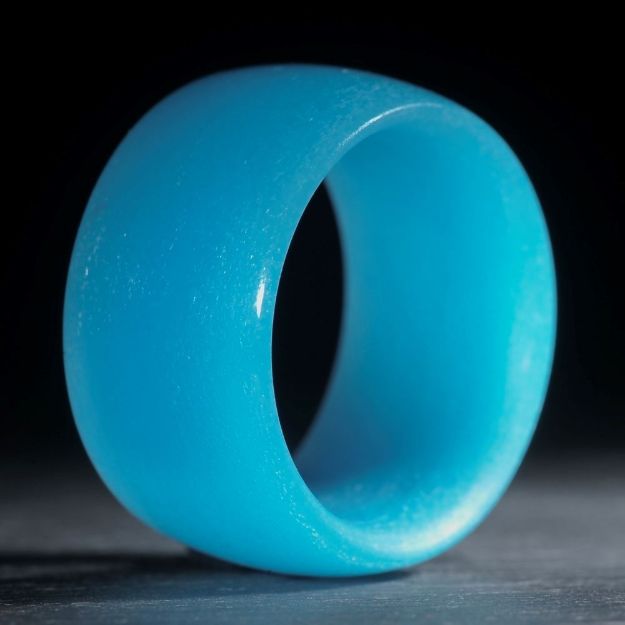 Glasfaserring, handgewickelt, Zirkon-Cölinblau