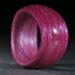 Glasfaser Fingerring, handgewickelt (Pink mit Perlglanzpigment Mira Silber)