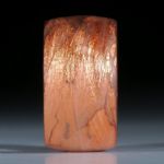 Glasfaser mit Blattkupfer, Fingerring handgeschliffen