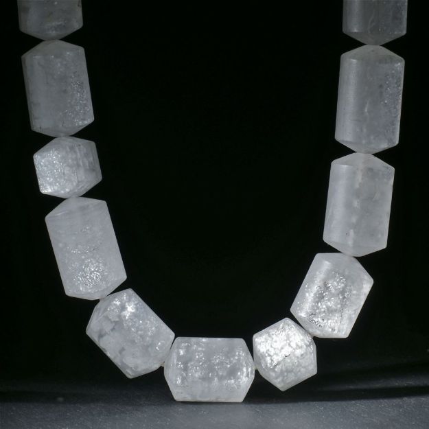 Silberglas Collier ohne Verschluss, D17mm