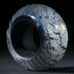 Silberglas-Ring, parallel, aussen gerundet und poliert