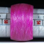 Fingerring Glasfaser handgewickelt, Pink mit Mira Silber