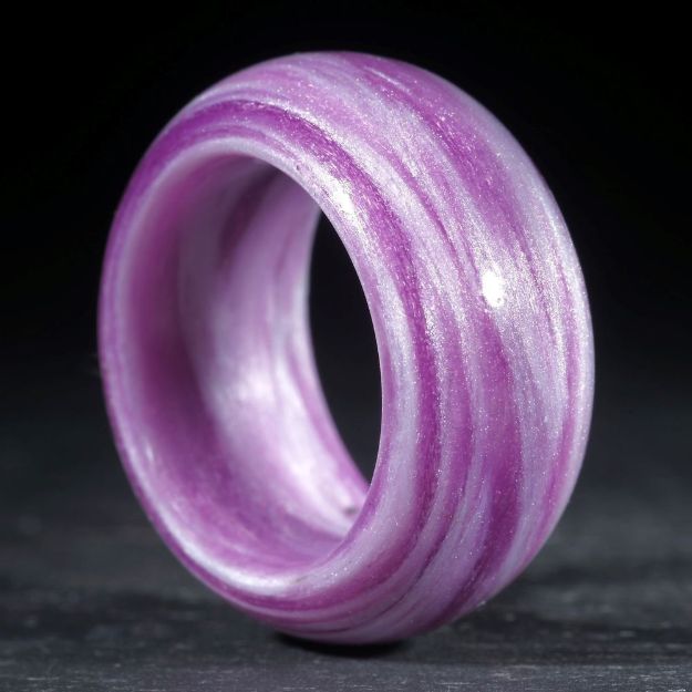 Glasfaserring, handgewickelt (Altrosa mit Icy White, Duplex)