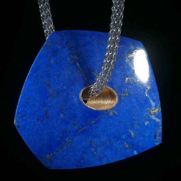Lapislazuli Anhänger mit Gelbgold 750 (18K)