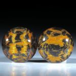 Paar für Ohrschmuck, Carbon mit Glasfaser cosmic Gold