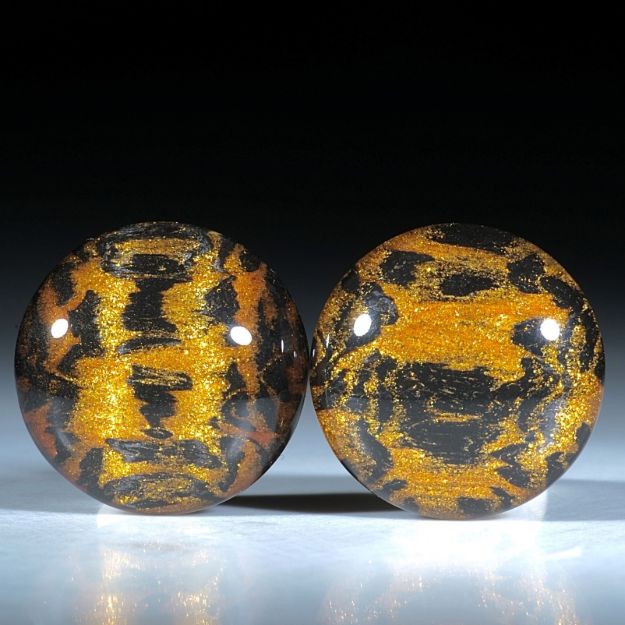 Paar für Ohrschmuck, Carbon mit Glasfaser cosmic Gold