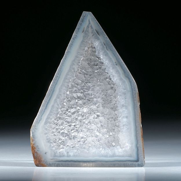 Polygonachat mit Kristalldruse ca. 80x58x8mm