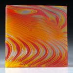 Fusing Glas Paar für Ohrschmuck, viereckige Form in Torsion geschliffen