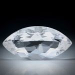 schweizer Bergkristall facettiert, 23.59ct. Navetteform ca.30x15x11mm