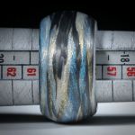 Fingerring Fibertec, Carbon / Glasfaser handgewickelt, Mira Sonnengold und Mira Türkis