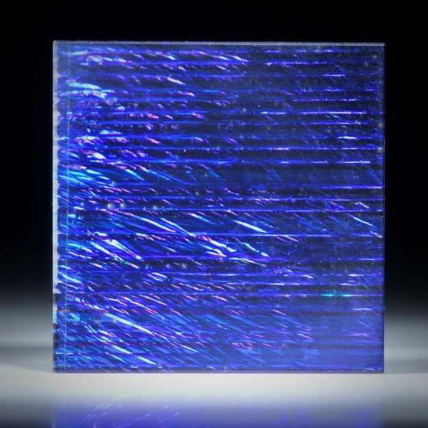 Opalglas Viereck, 39x39x5mm, Ultramarinblau metallic