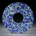 Lapislazuli in Alumatrix, runde Scheibe ca.45x45x3mm