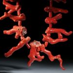 Korallencollier corallium rubrum Mittelmeer, polierte Äste