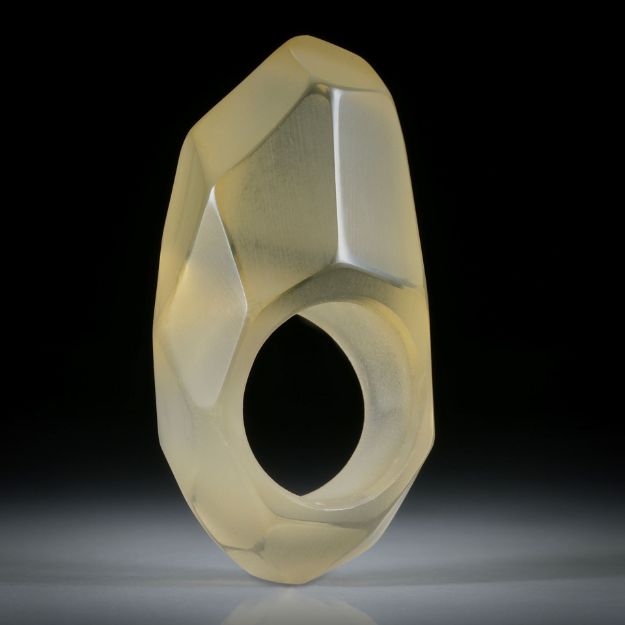 Edelsteinring Citrin (Brasilit), handgeschliffener Ring