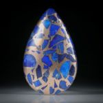 Lapislazuli in Bronzematrix, handgeschliffenes Tropfen Paar