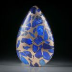 Lapislazuli in Bronzematrix, handgeschliffenes Tropfen Paar
