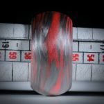 Karbonring mit Glasfaser Zinnoberrot, 13mm breit, bombiert mit gerundeten Kanten