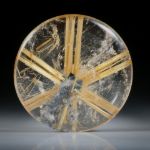 Sternrutil 21.96ct. runder Cabochon, beidseitig bombiert geschliffen und poliert, ca.24x24x5.5mm