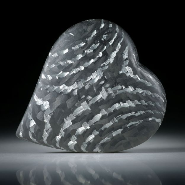 Karbonherz mit Alutex kombiniert, ca.38x35x10mm