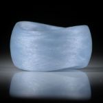 Glasfaser Fingerring (Ultramarinblau mit Polarsilber),handgeschliffene geschwungene Form feinmatt, Breite 12mm, Innendurchmesser 18mm