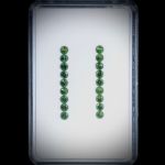 Turmaline, rund facettiert, 18 Steine, 1.51ct. Durchmesser ca. 2.5mm