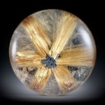 Rutilstern 48.38ct. runder Cabochon, beidseitig bombiert geschliffen und poliert, ca.29x29x7.5mm