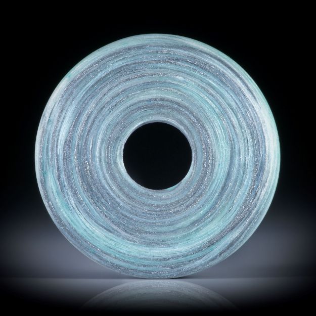 Glasfaser "Winterfarben", bombierte Rondelle mit zentrischer Bohrung, Durchmesser 30/8.5mm