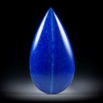 Lapislazuli Tropfen 37.47ct. mit heller Linie, ca.43x22.5x6mm
