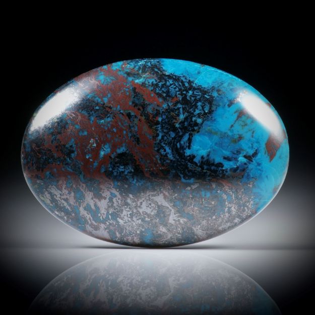 Chrysokoll 45ct. ovaler Cabochon ca.34x24x6mm