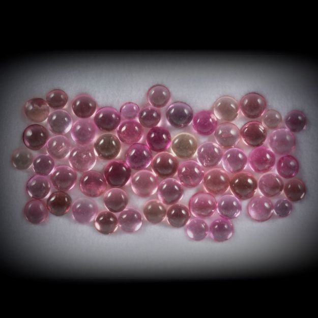 Turmalin Lot 11.56ct. runde Cabochon 3-4mm Durchmesser