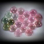 Turmalin Lot 5.78ct. runde Cabochon 4mm Durchmesser
