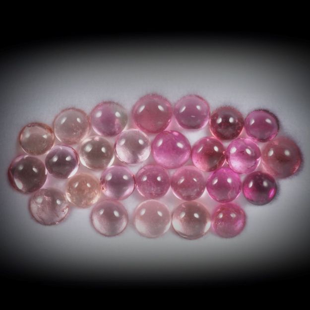 Turmalin Lot 12.5ct. runde Cabochon 4.5 - 5.5mm