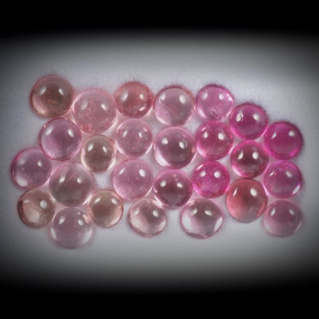 Turmalin Lot 12.8ct. runde Cabochon 4.5 - 5.5mm
