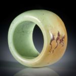 Zitronenchrysopras Fingerring, parallel geschliffen, Breite 16mm, Innendurchmesser 18.1mm