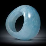 Edelsteinring Aquamarin (Pakistan), im Verlauf geschliffen und poliert, Innendurchmesser 19.3mm