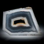Polygon Achat, flache Scheibe, Aussenform naturbelassen, ca.47x34x3.8mm