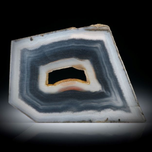 Polygon Achat, flache Scheibe, Aussenform naturbelassen, ca.47x34x3.8mm