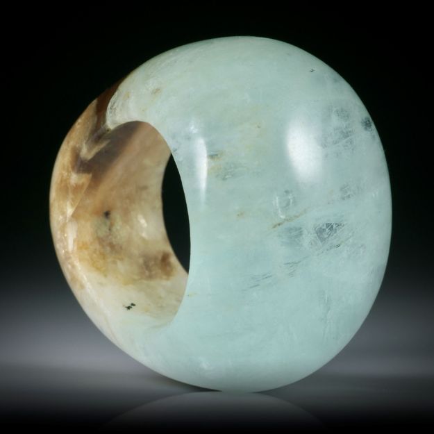 Edelsteinring Aquamarin (Pakistan), im Verlauf geschliffen und poliert, Breite unten 13.3mm, Innendurchmesser 19.3mm