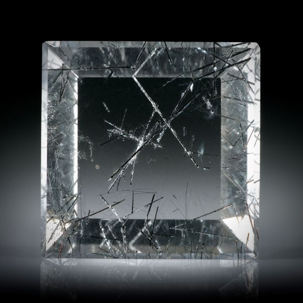 Turmalinquarz 62.26ct. Spiegelschliff Quadrat ca.28x28x7.9mm