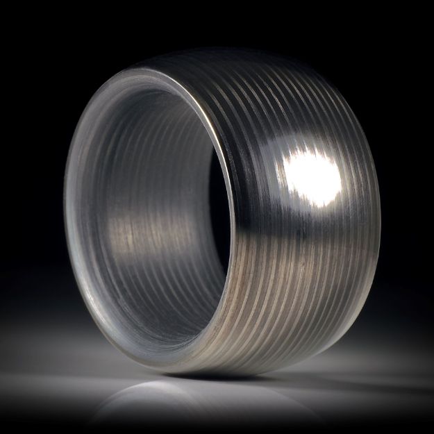 Karbonring poliert, innen und aussen bombiert, Breite 14.3mm, Innendurchmesser 19.17mm