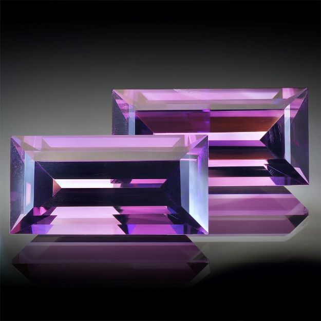 Amethyst Paar 22.31ct. Brasilien, Grösse je ca.20x10x7.5mm